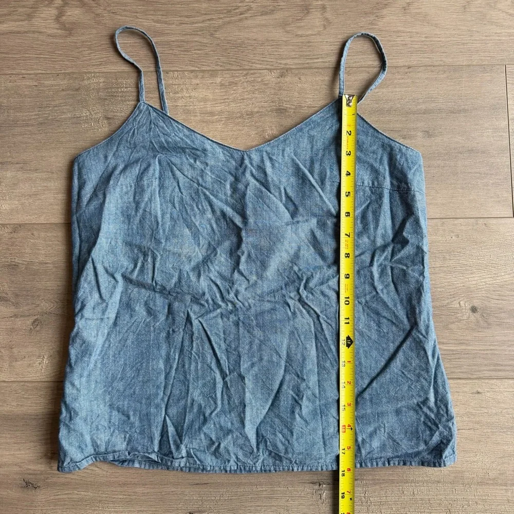 J. Crew Factory adjustable spaghetti strap chambray tank top - size 2